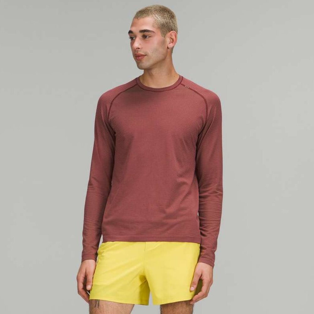 Lululemon Men's Metal Vent Tech Long Sleeve Shirt 2.0 - Red/Yellow
